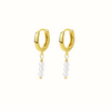 Triple Dainty Pearl Huggie Earrings