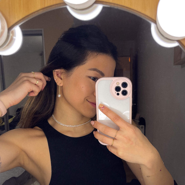 Alina Dangly Pearl Stud Earrings