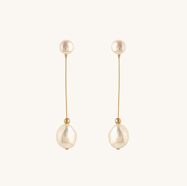 Amelia Pearl Drop Stud Earrings