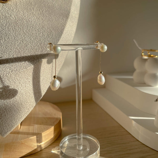 Amelia Pearl Drop Stud Earrings