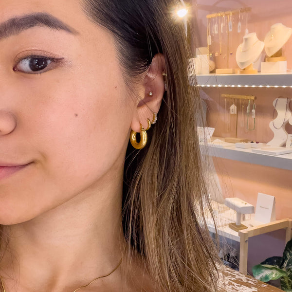 Clara Matte Hoop Earrings