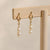 Double Pearl Drop Huggie Earrings