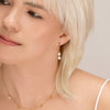 Double Pearl Drop Huggie Earrings