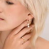 Double Pearl Drop Huggie Earrings