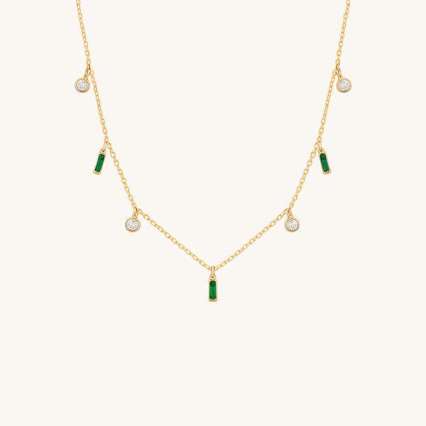 Iris Gem Droplet Necklace