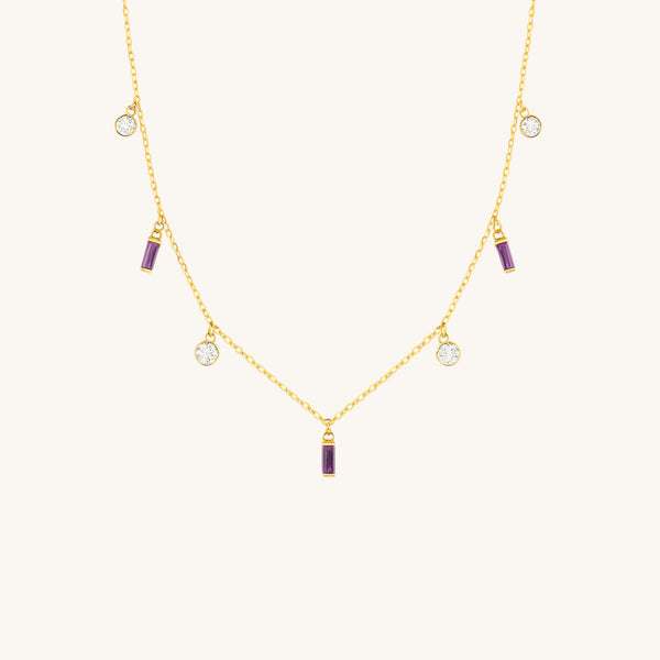 Iris Gem Droplet Necklace
