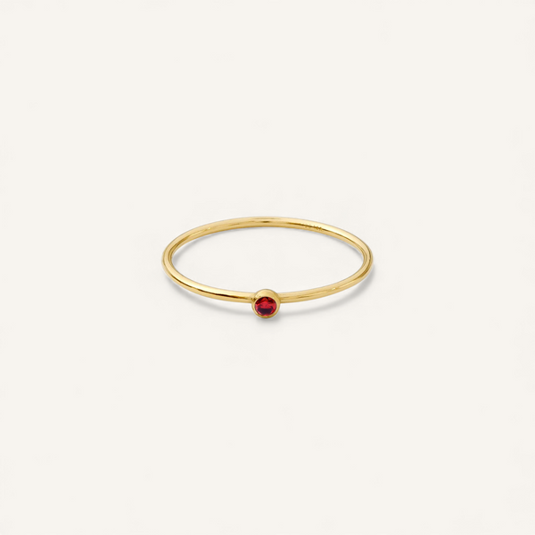 Gemstone Stacking Ring - Red