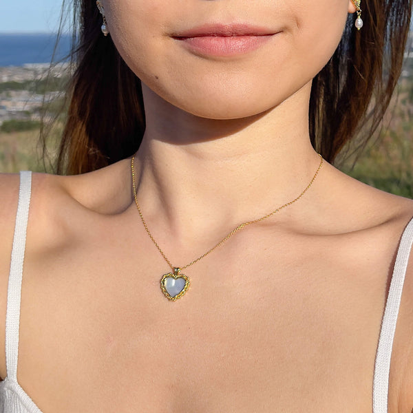 Mother of Pearl Heart Necklace