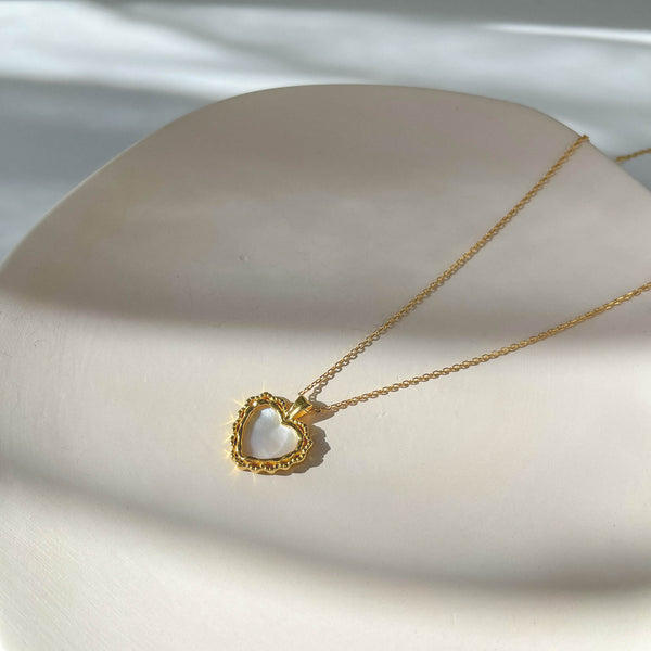 Mother of Pearl Heart Necklace