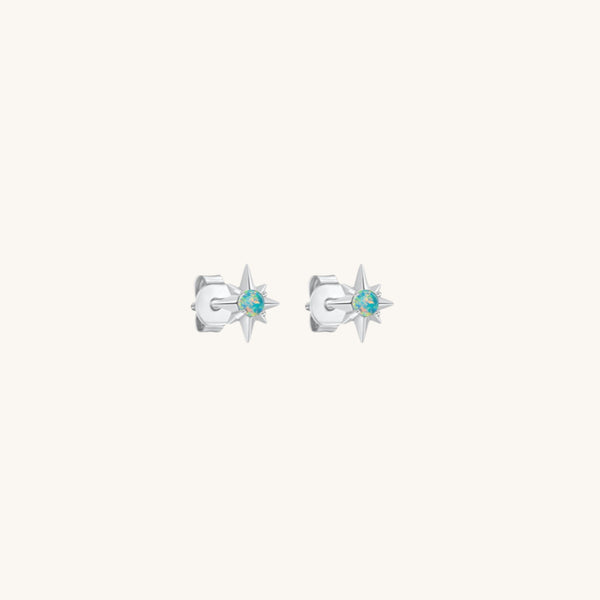 Opal Star Stud Earrings