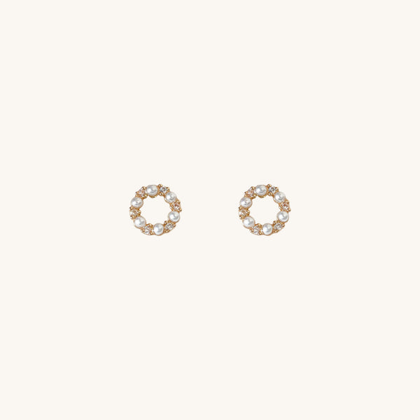 Pearl Flower Stud Earrings