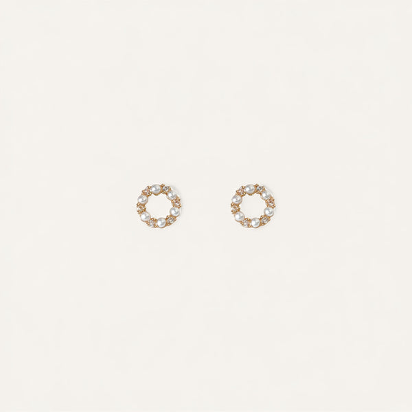 Pearl Flower Stud Earrings