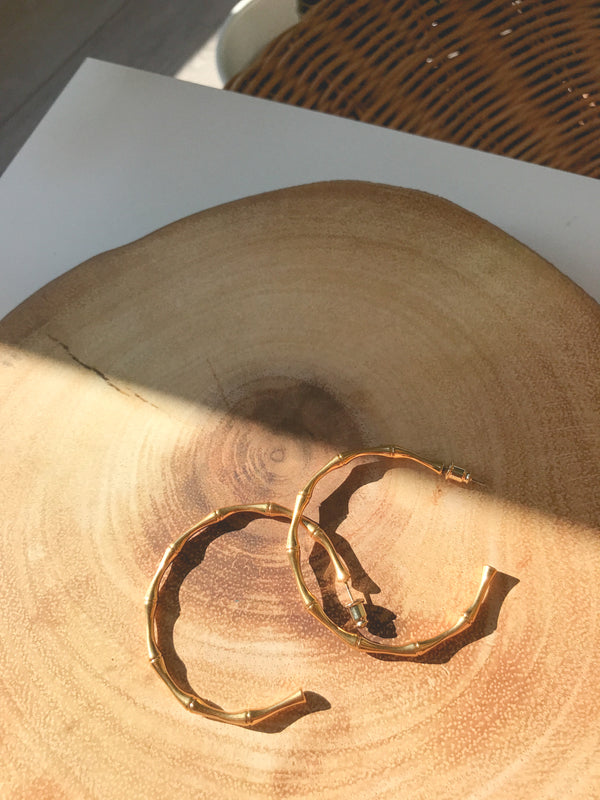 Bamboo Hoop Earrings