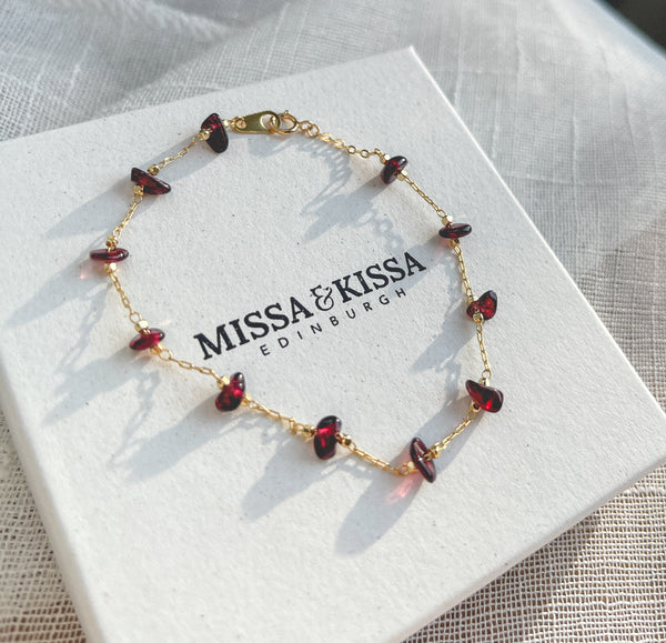 Red Garnet Chip Bracelet