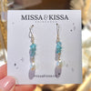 Crystal Pearl Drop Earrings - Aquamarine
