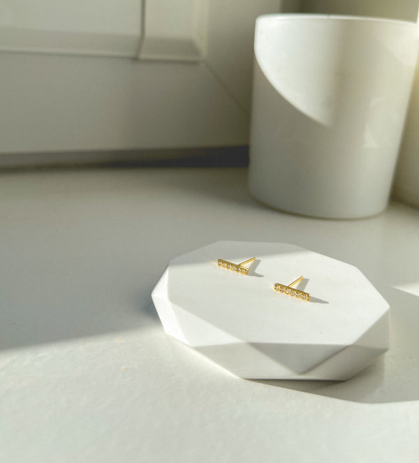 Gem Bar Stud Earrings