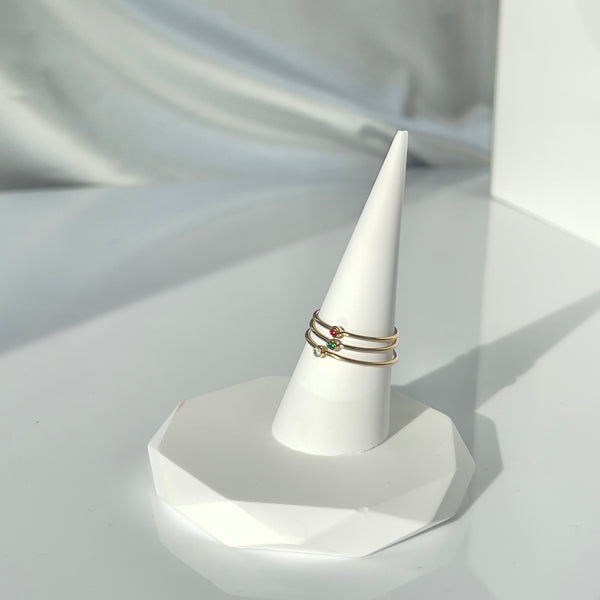 Gemstone Stacking Ring - Green