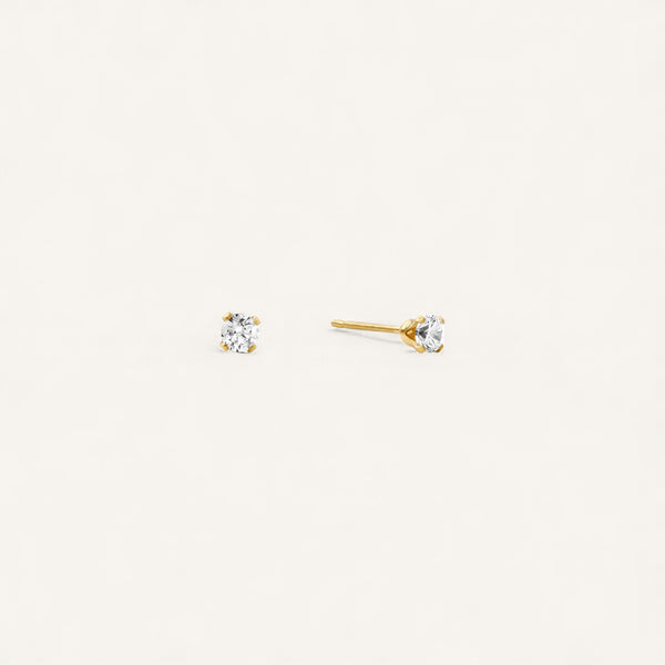 Gem Stud Earrings (White)