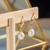 Katie Pearl Drop Huggie Earrings